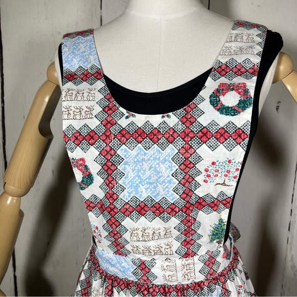 Vintage Reyn Spooner Christmas Kitchen Full Apron Hawaiian Print O/S Like New - Picture 5 of 16